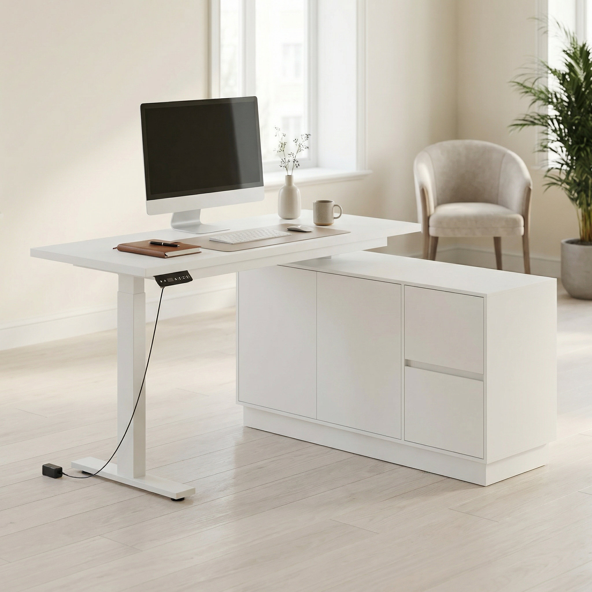 ID:G991855　デスク Ivy Bronx Adjustable Height Standing Desk With Electric Lift